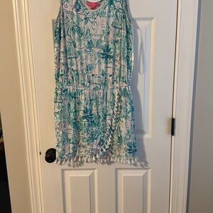 Lilly Pulitzer Jarrett Skort Romper in Bright Agate Camouflage with Fringe